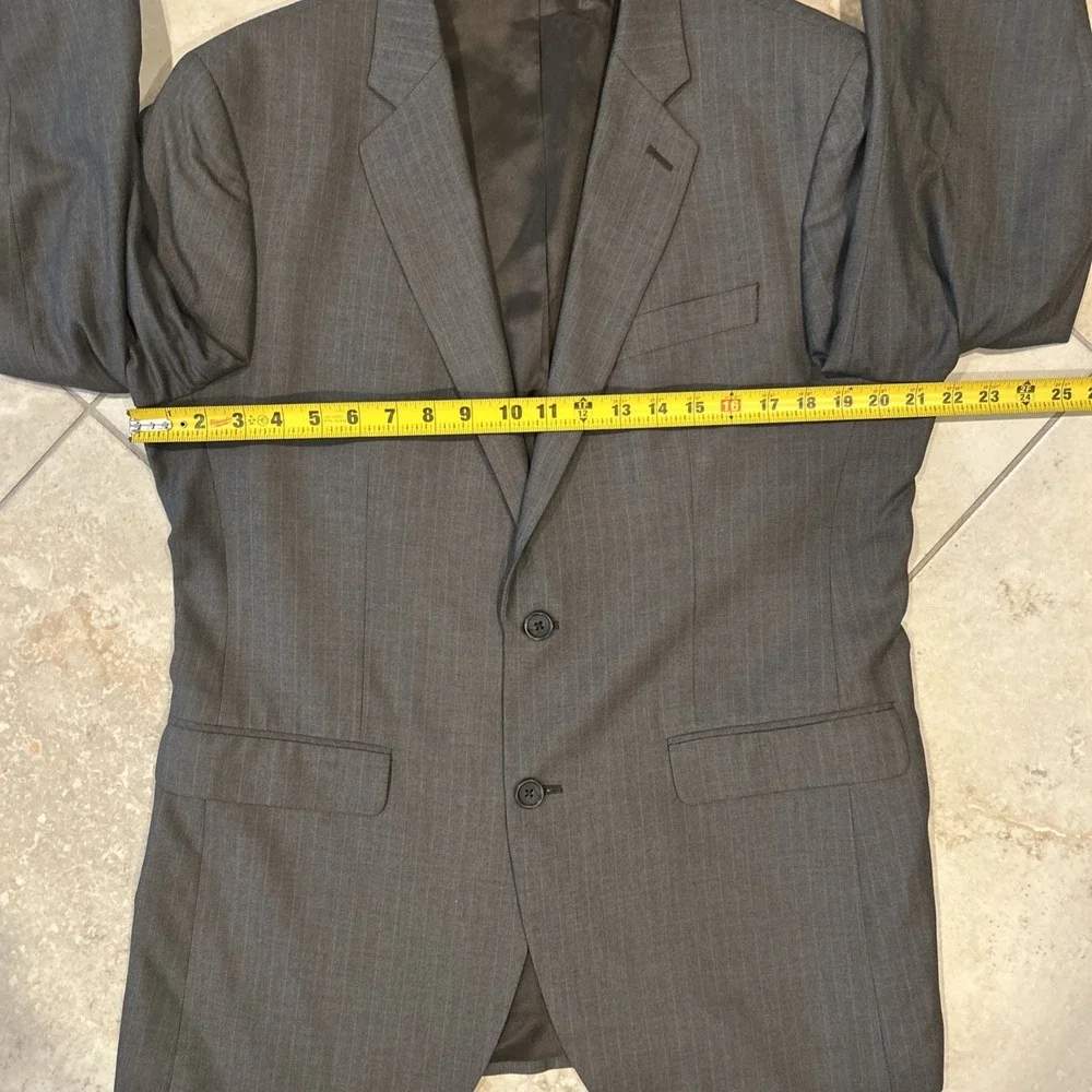 Banana Republic Blazer Mens 42R Grey Classic Fit Pinstripe Suit Jacket Formal